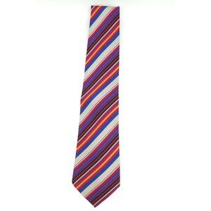 Vintage Blended Tie with Blue, White, Red, and Black Stripes - Gen Y Revival Sty